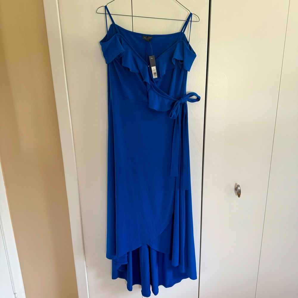 NWT The Limited Royal Blue Faux Wrap Dress - Size L